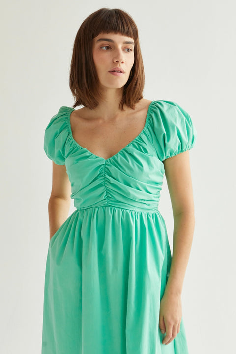 Bella Puff Sleeve Midi Dress