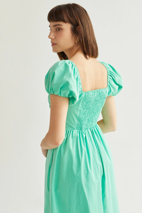 Bella Puff Sleeve Midi Dress