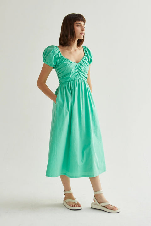 Bella Puff Sleeve Midi Dress