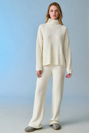 Bella Soft Rib Knit Top and Pants Set Cream-Set-Papermoon-S-Cream-Urbanheer