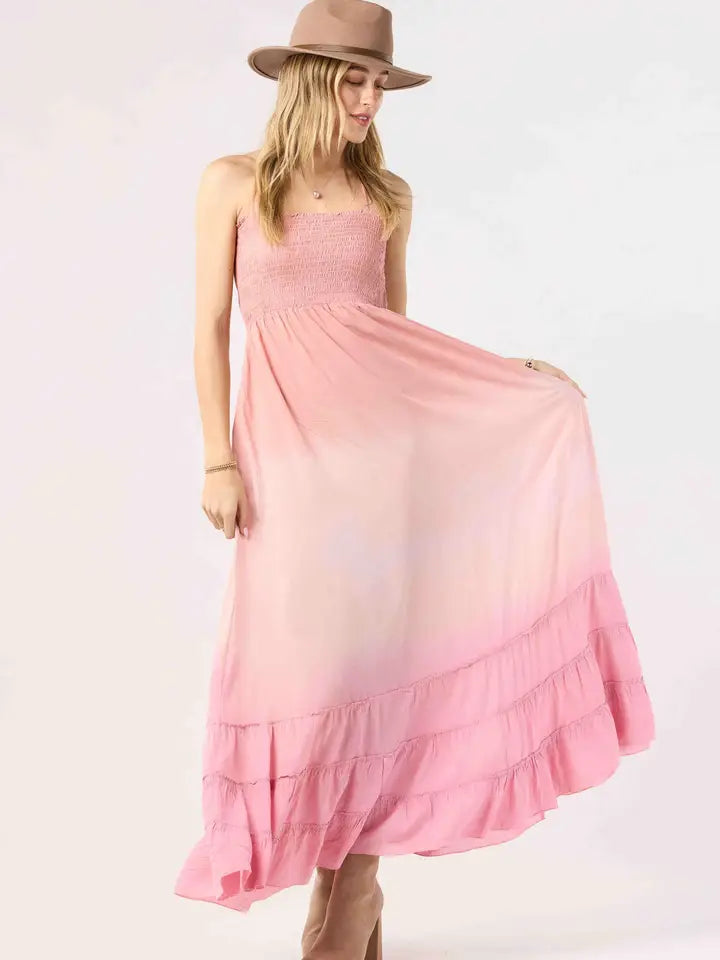 Bellini Maxi Dress Mauve Pink Ombre-Dress-Tiare Hawaii-One Size-Mauve Pink Ombre-Urbanheer
