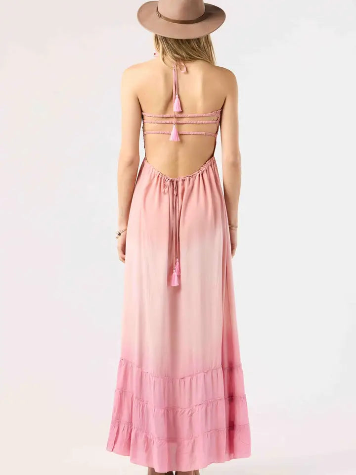 Bellini Maxi Dress Mauve Pink Ombre-Dress-Tiare Hawaii-One Size-Mauve Pink Ombre-Urbanheer