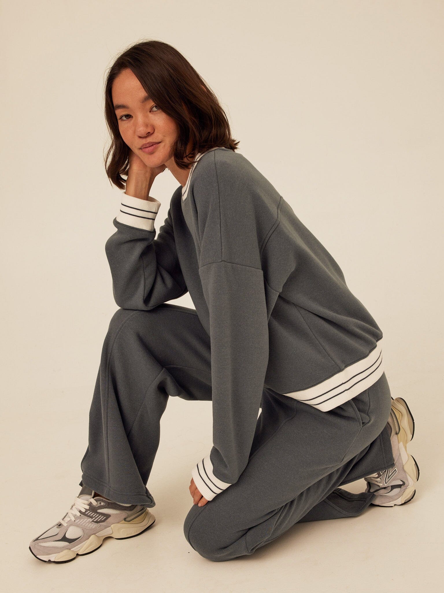 Bellona Triblend Fleece Collegiate Wide Leg Pant