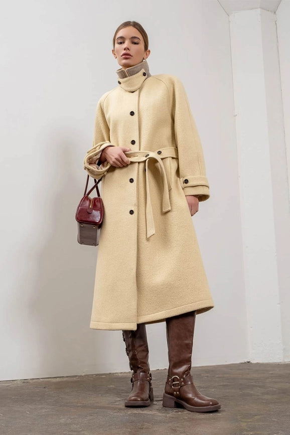 Belted Duster Overcoat-Coat-Moon River-XS-LIGHT YELLOW-Urbanheer