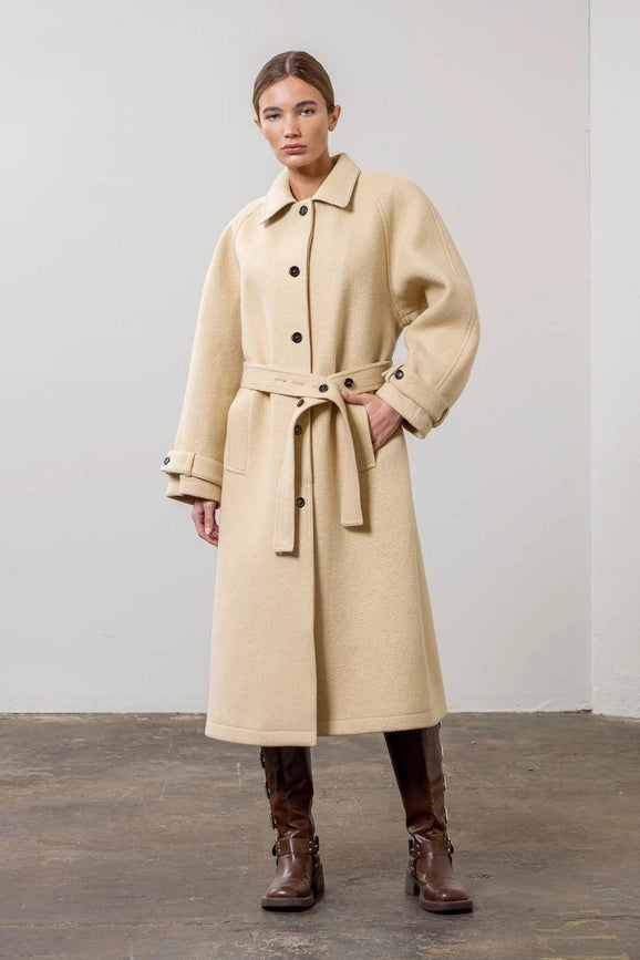 Belted Duster Overcoat-Coat-Moon River-XS-LIGHT YELLOW-Urbanheer