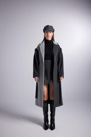 Belted Single Buttoned Maxi Grey Cashmere Mira Trench Coat-Trench Coats-Buy Me Fur Ltd-Gray-XS-Acrylic-Urbanheer