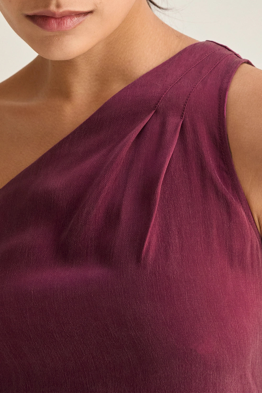 Bethany One-Shoulder Cupro Blouse