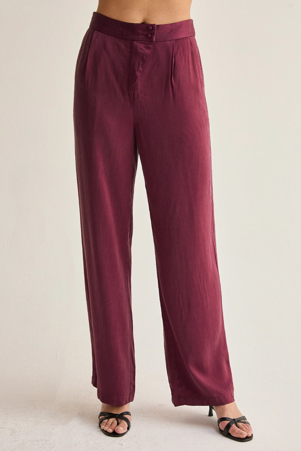 Bethany Straight-Leg Cupro Trousers