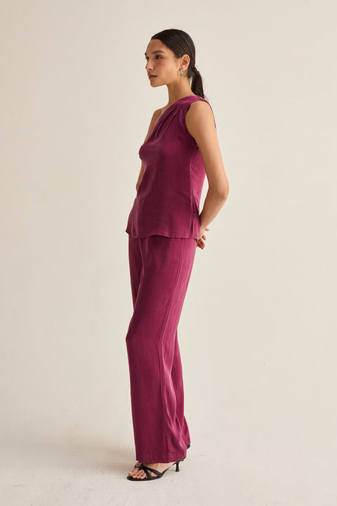Bethany Straight-Leg Cupro Trousers