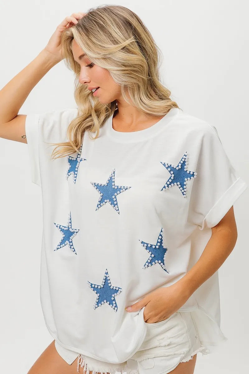 BiBi Fourth Of July Terry T-Shirt-BiBi-OFF WHITE-S-Urbanheer
