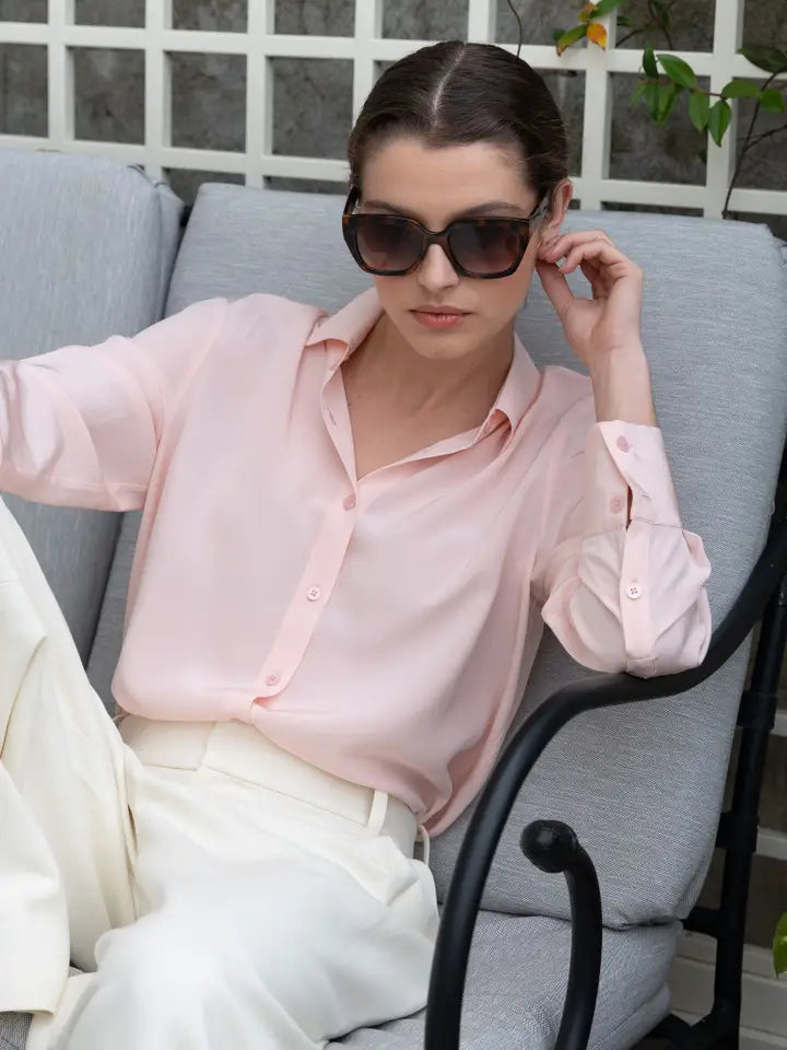 Bianca Silk Blouse Pink-Blouse-Bel Cashmere S.C.-S-Pink-Urbanheer