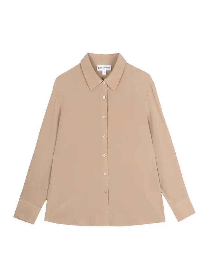 Bianca Silk Blouse Taupe-Blouse-Bel Cashmere S.C.-S-Taupe-Urbanheer
