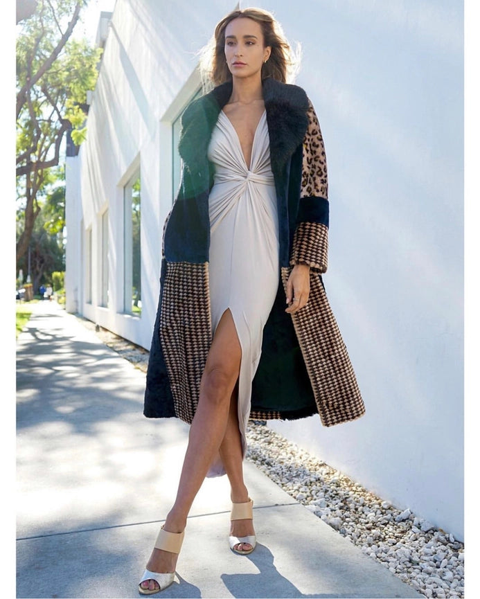 Bianca - Stone - Plunge Front Knot Maxi Dress-Dress-SARVIN-XS-Stone-Urbanheer