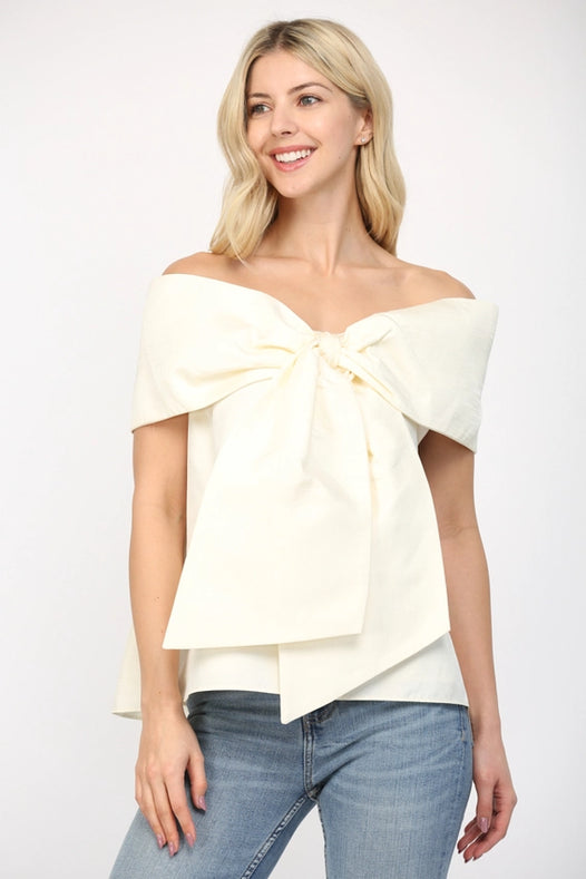 Big Bow Off the Shoulder Top