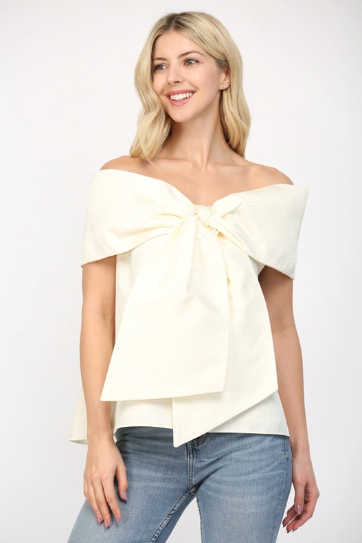 Big Bow Off the Shoulder Top