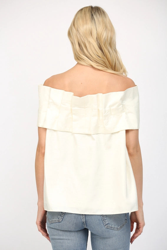 Big Bow Off the Shoulder Top-Top-FATE-S-IVORY-Urbanheer