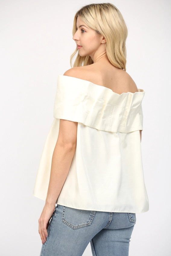 Big Bow Off the Shoulder Top-Top-FATE-S-IVORY-Urbanheer