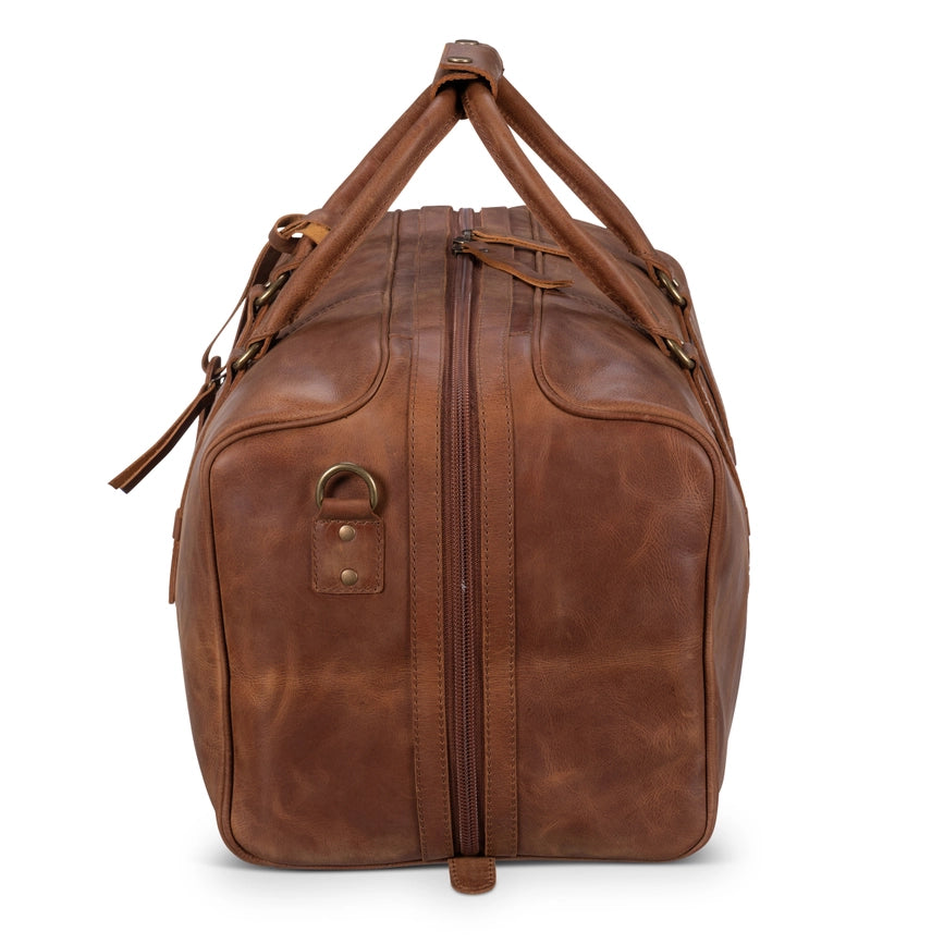 Big Mouth 40L Leather Duffle - Airline Friendly Travel Bag Saddle Brown-Bags-Hides-20" x 11" x 11" | 50.8 cm x 27.9 cm x 27.9 cm-Saddle Brown-Urbanheer