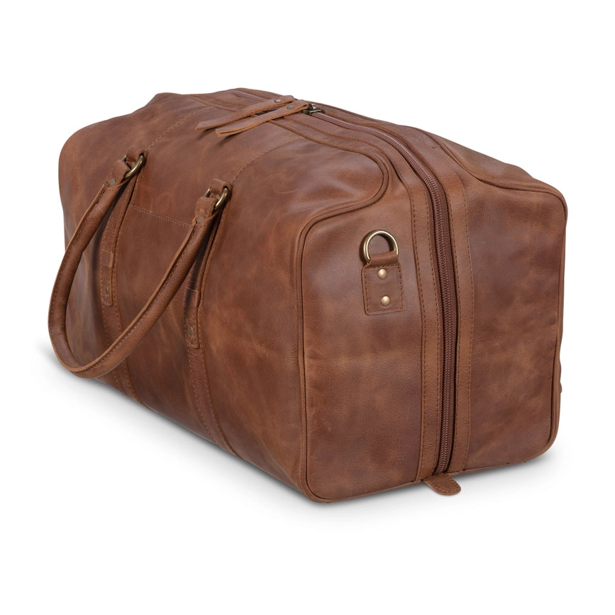 Big Mouth 40L Leather Duffle - Airline Friendly Travel Bag Saddle Brown-Bags-Hides-20" x 11" x 11" | 50.8 cm x 27.9 cm x 27.9 cm-Saddle Brown-Urbanheer
