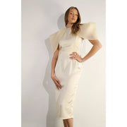 Big Sheer Sleeve Midi Dress-Dress-Mulla-S-CREAM-Urbanheer