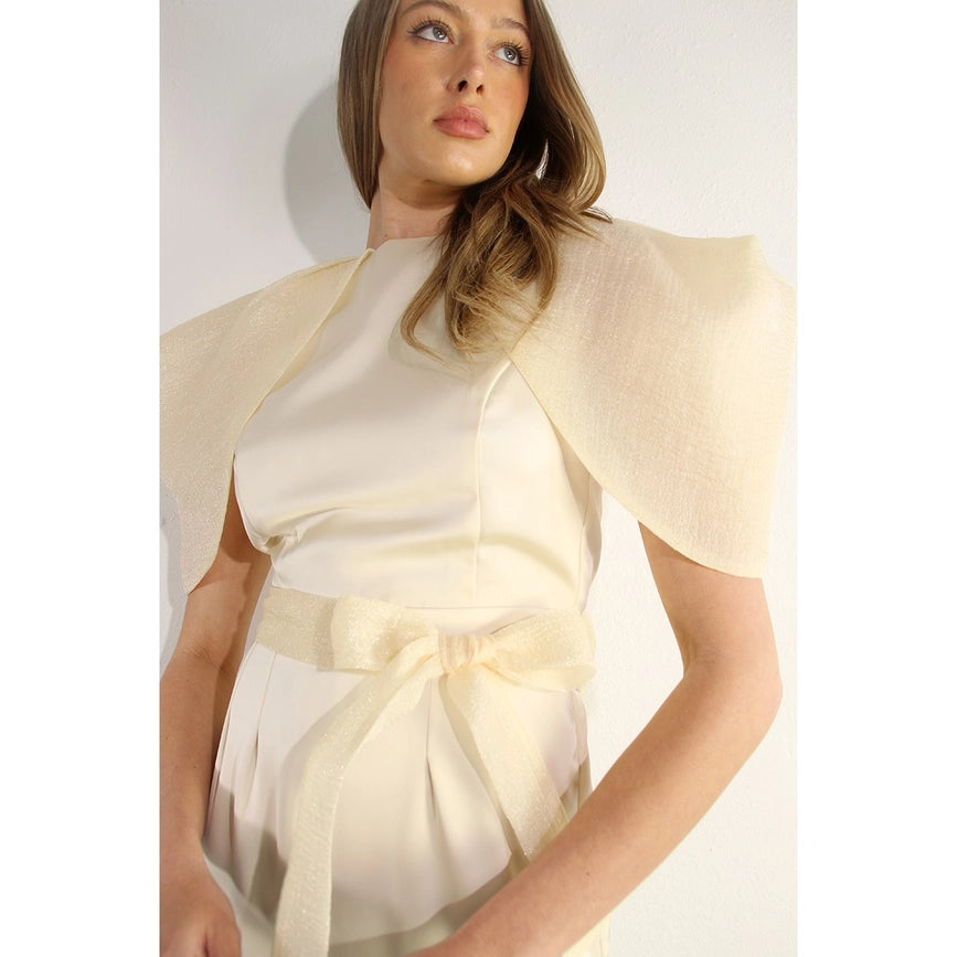 Big Sheer Sleeve Midi Dress-Dress-Mulla-S-CREAM-Urbanheer