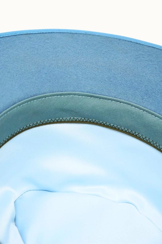 Billie - 100% Wool Felt Rancher, Satin Lined, Powder Blue-Hats-Olive & Pique-circumference of 58/59cm-Urbanheer