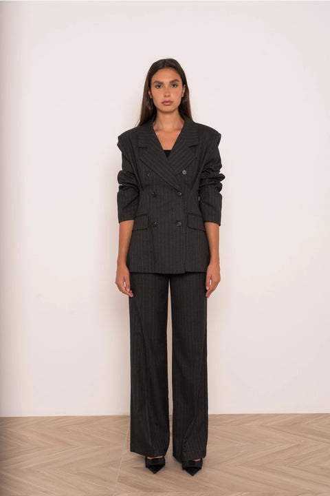 Billie Striped Straight-Leg Trousers