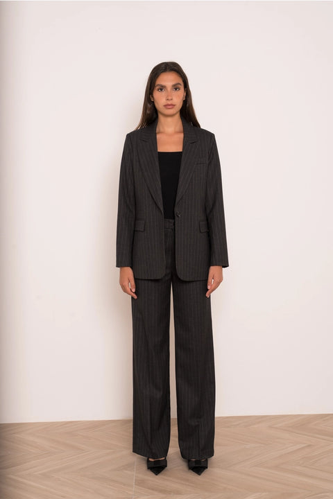 Billie Striped Straight-Leg Trousers