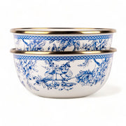 Bird Of Paradise Enameled Cereal And Salad Bowl Set Of 4-Salad Bowl-STP-Diameter: 6.3'' (16 cm)-Urbanheer