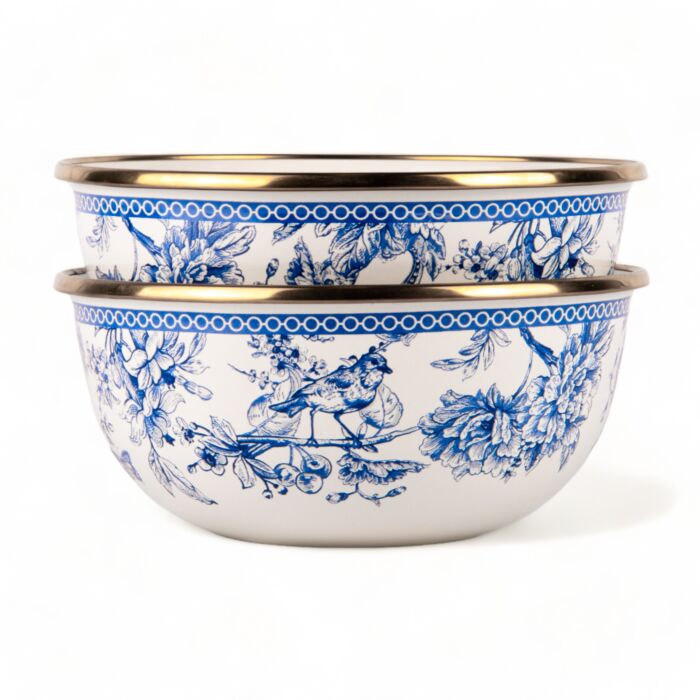 Bird Of Paradise Enameled Cereal And Salad Bowl Set Of 4-Salad Bowl-STP-Diameter: 6.3'' (16 cm)-Urbanheer