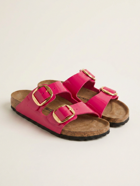 Birkenstock Arizona Gold Buckle Fuchsia Fusion Glossy