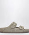 Birkenstock Arizona slide in taupe suede leather