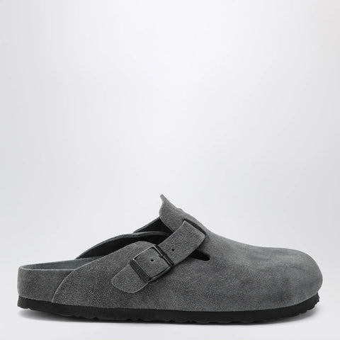 Birkenstock Boston suede clogs in charcoal