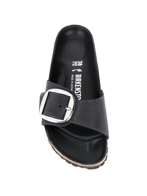 Birkenstock Madrid Big Buckle Black Oiled leather sandals
