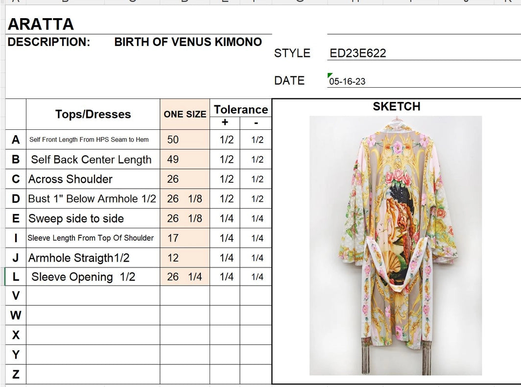 Birth of Venus Kimono-Kimono-Aratta-OS-Pearl Print-Urbanheer