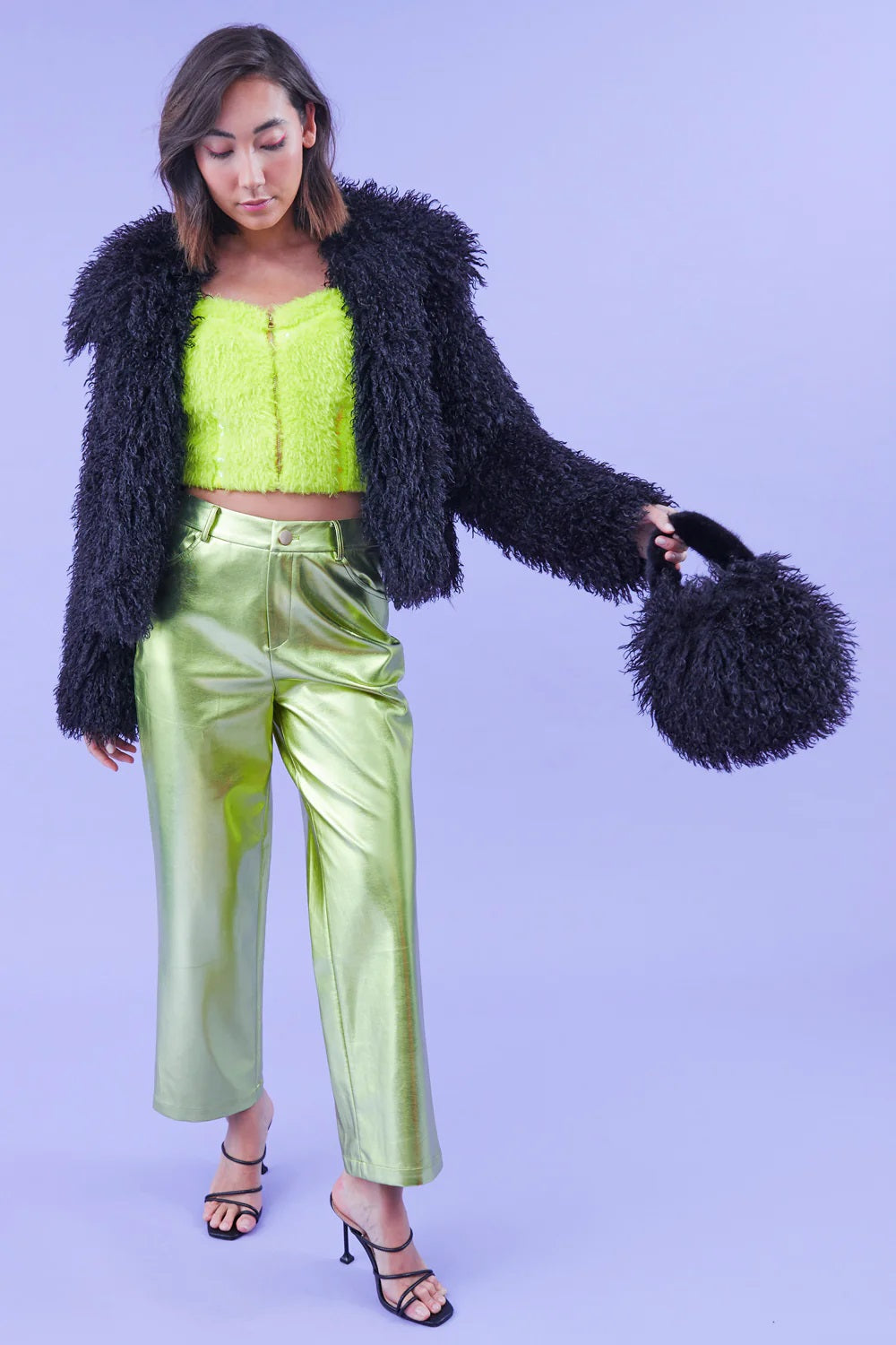 Black Bamboo Lyocell Faux Fur Bag-Bags-Buy Me Fur Ltd-One Size-Black-Bamboo-Urbanheer