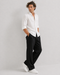 Black Cotton & Linen – Easy Fit, Bahama Pants