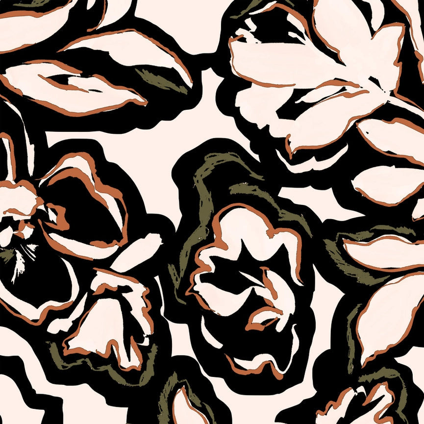 Black & Cream Floral Raglan Long Sleeve Sun Shirt-Shirt-Kastel Denmark-XS-Urbanheer