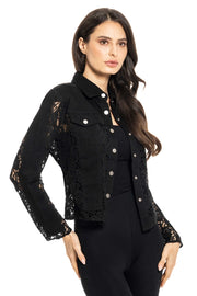 Black Denim Lace Jacket-Jacket-Adore-S-Black-Urbanheer