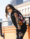 Black Denim Lace Jacket with Floral Embroidery-Jacket-Adore-S-Black-Urbanheer