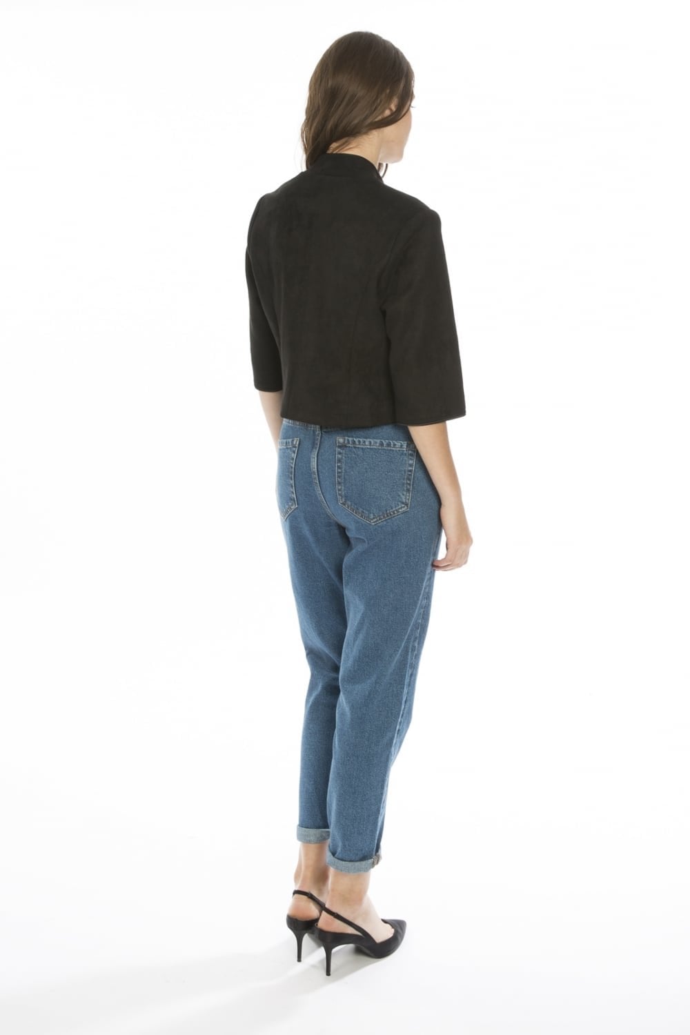 Black Faux Suede Jacket-Faux Leather Jackets-Buy Me Fur Ltd-Black-L-XL-Elastane - Viscose Blend-Urbanheer