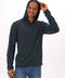 Black Fleck Triblend Henley Hoodie