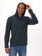 Black Fleck Triblend Henley Hoodie