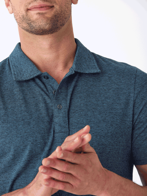 Black Fleck Triblend Jersey Polo