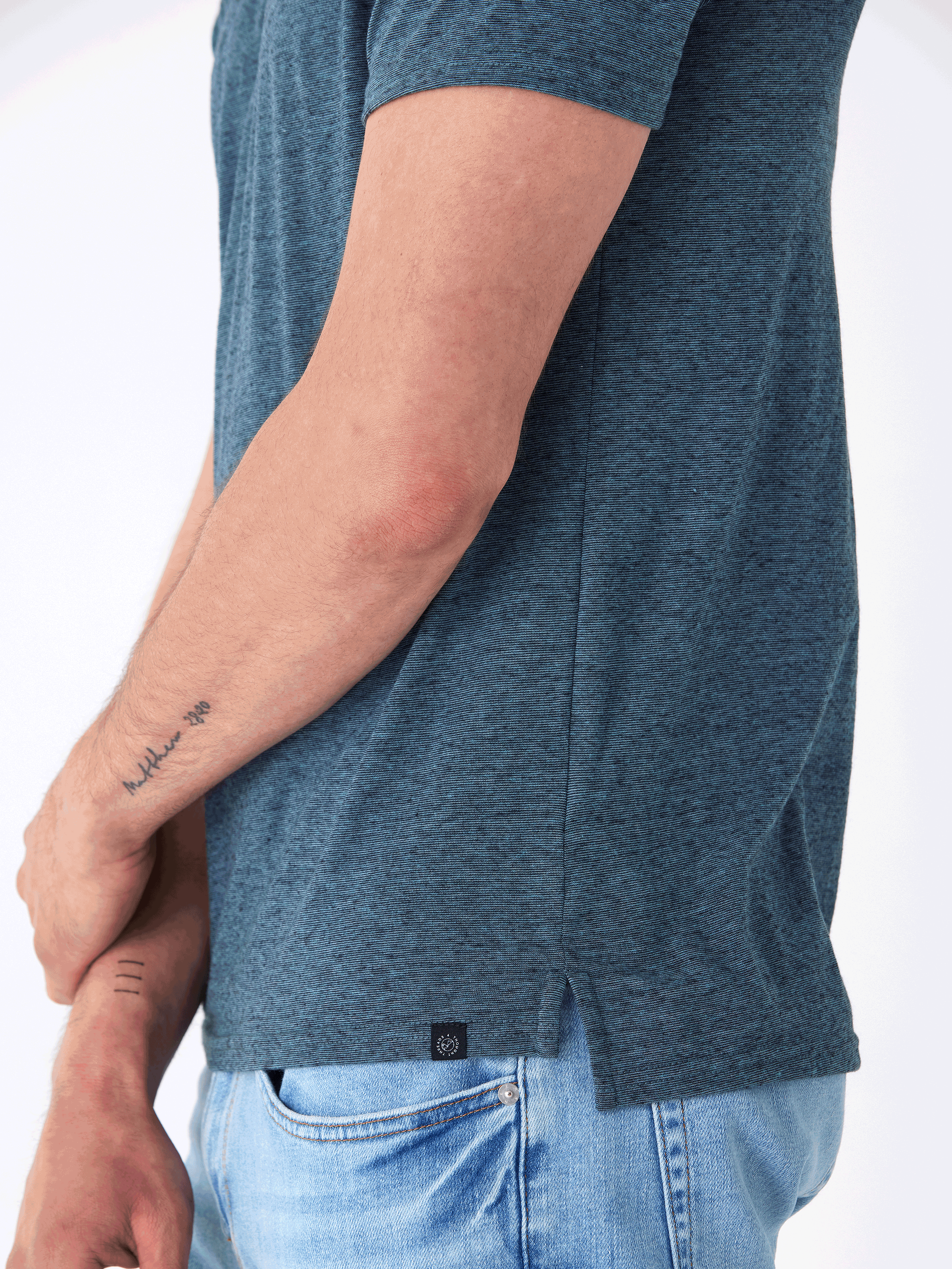 Black Fleck Triblend Jersey Polo