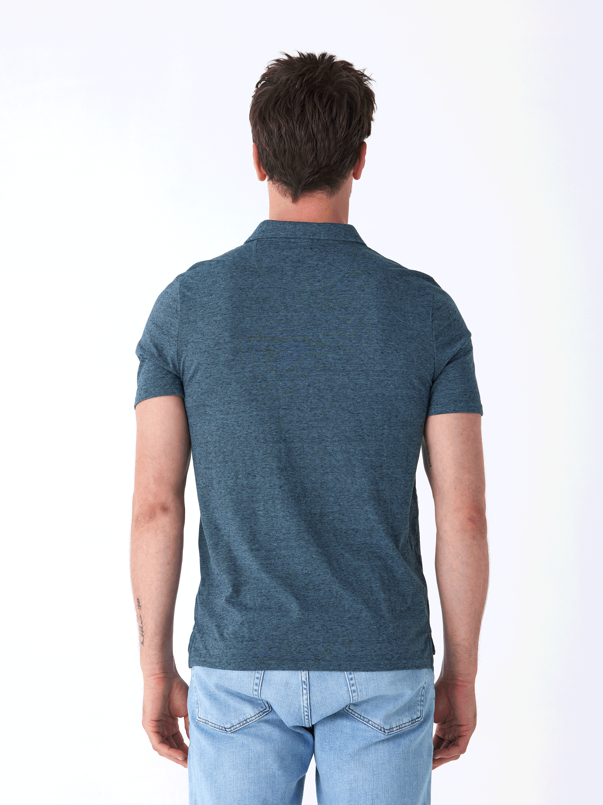 Black Fleck Triblend Jersey Polo