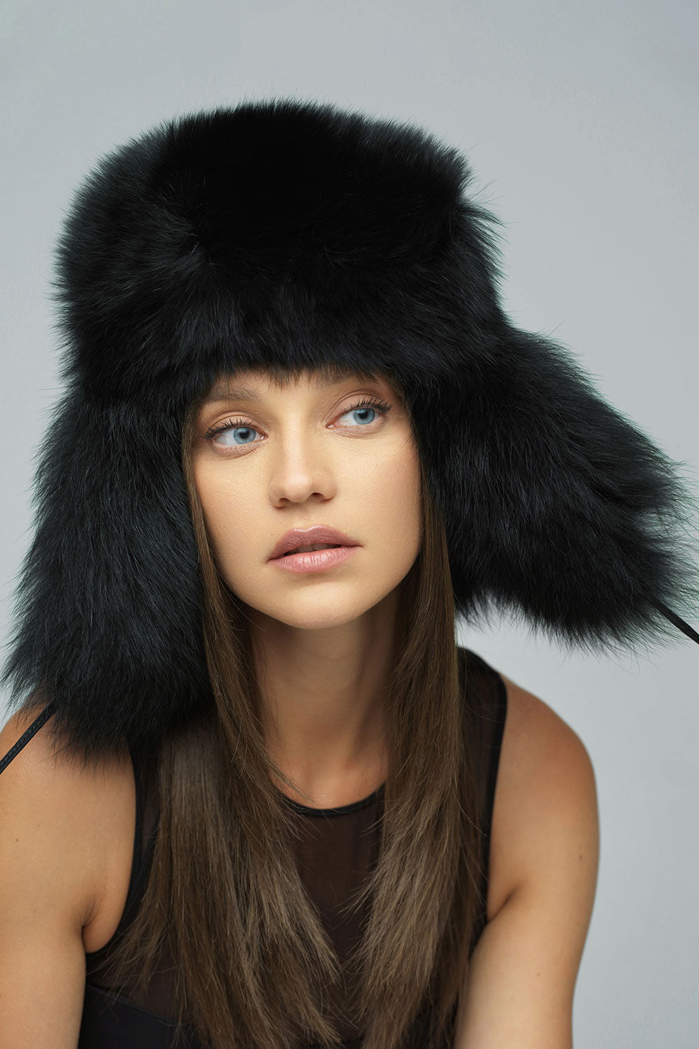 Black Genuine Arctic Fox and Mink Fur Hat-Hats-Buy Me Fur Ltd-Black-56-Genuine Arctic Fox and Mink Fur-Urbanheer