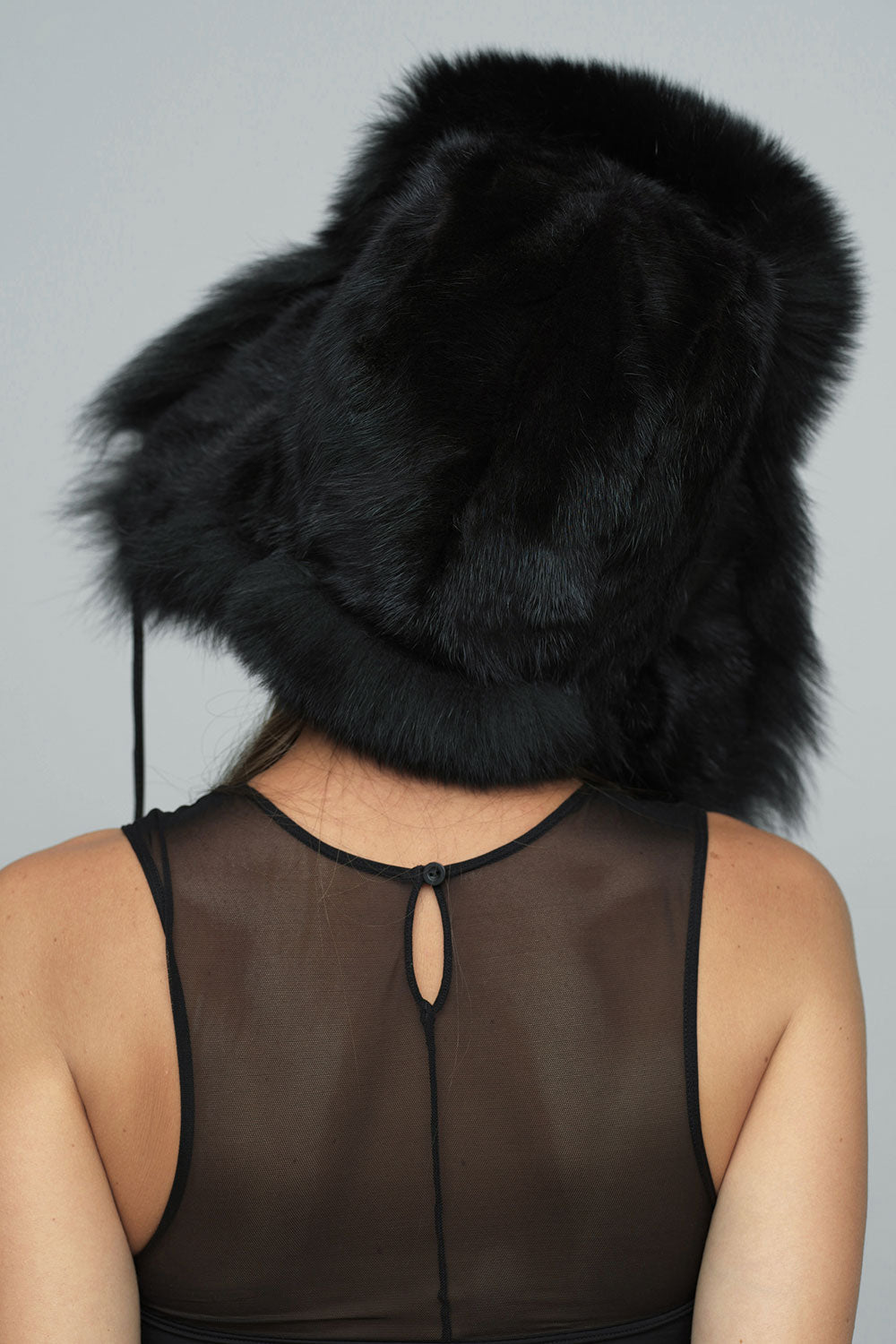 Black Genuine Arctic Fox and Mink Fur Hat-Hats-Buy Me Fur Ltd-Black-56-Genuine Arctic Fox and Mink Fur-Urbanheer