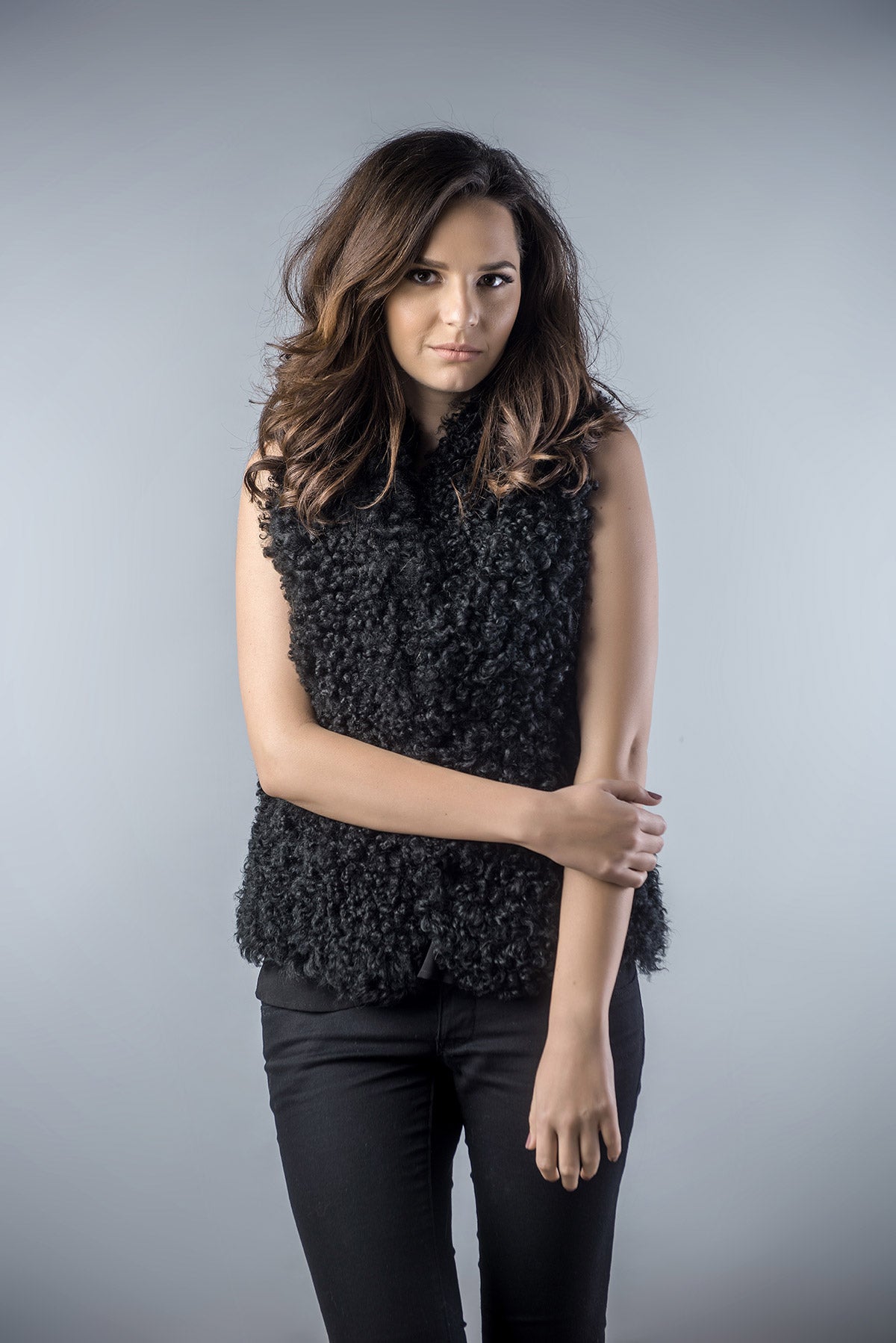 Black Genuine Merino Shearling Vest-Fur Vests & Gilets-Buy Me Fur Ltd-Black-S-Genuine Merino Shearling Fur-Urbanheer