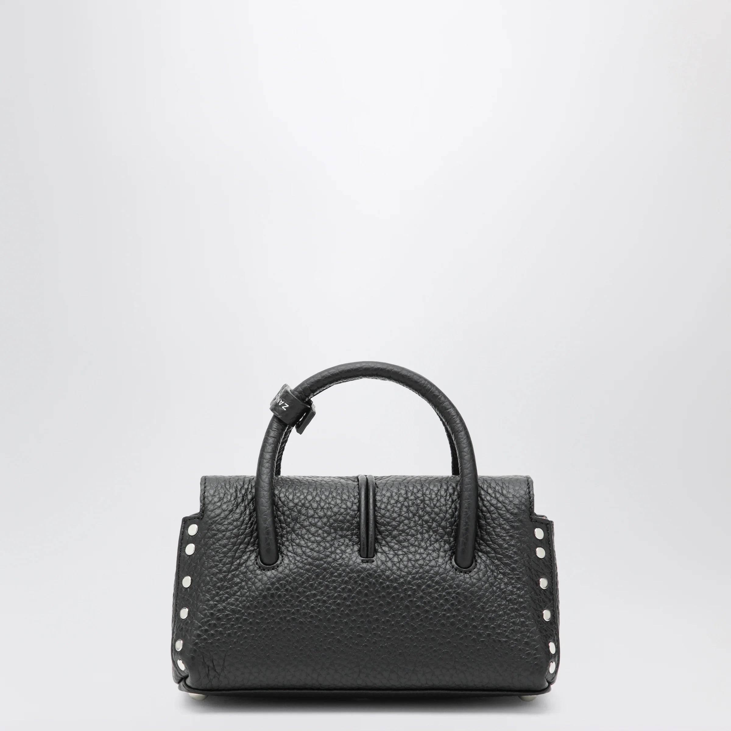 Black Grained Leather Baby Bag
